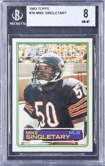 1983 Topps #38 Mike Singletary Rookie Card - BGS NM-MT 8